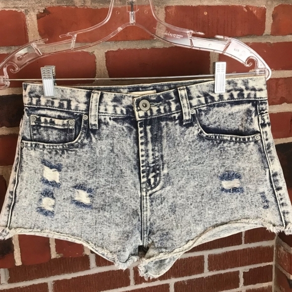 🔴Distressed style micro shorty Acid Wash shorts - Picture 8 of 13